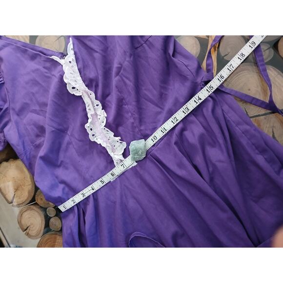 Vintage DeLoris Square Dancing Dress Western Rockabilly Swing Circle Eyelet Lace - Picture 4 of 9